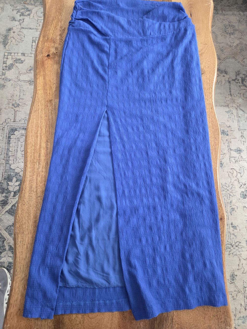 Free People Royal Blue Maxi Skirt with Front Slit